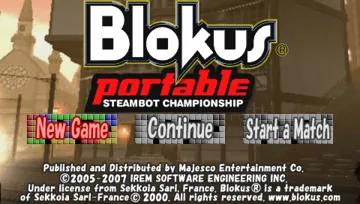 Blokus Portable - Steambot Championship (EU) screen shot title